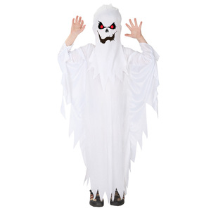 Children White Ghost <b>Costume</b> Halloween Cosplay Outfit with <b>Mask</b> - Product Image 4