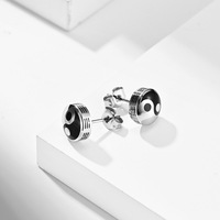 Vintage Yin Yang boucles d'oreilles chinois Tai Chi rond boucles d'oreilles femmes hommes garçons en acier inoxydable bijoux cadeau
