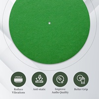 Tapis de tourne-disque vinyle vert en gros Tapis de sol en feutre pour disque vinyle de 3mm d'épaisseur 12 pouces Tapis de rangement pour plateau tournant vierge à impression personnalisée
