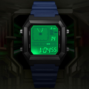 Montre-bracelet analogique-numérique Sanda 6307, mode, carrée, polyvalente, pour adolescents, multifonctionnelle, alarme, montre-bracelet pour hommes - Product Image 4