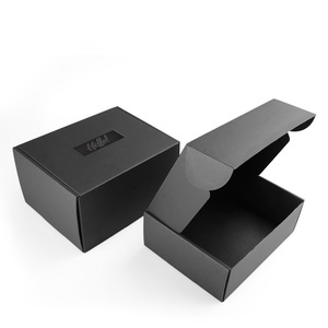 Luxury Matte Black Paper Box Custom Printing UV Effect Logo Cardboard Corrugated Mailer Box for Packaging