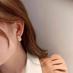 Accessoires pour boucles d'oreilles en argent S925 avec plateau vide, design goutte d'eau, perles de 6-7 mm, 21665 - Product Image 2