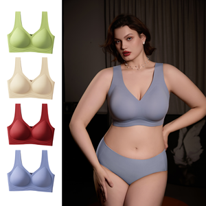 Sujetador inalámbrico HY Naked Skin Feel con espalda en forma de U, tirantes anchos antideslizantes, diseño de panal transpirable, copas delgadas minimizadoras para mujer - Product Image 1