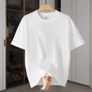 T-shirt homme en coton lourd 205 g/m², manches courtes, coupe oversize, impression logo personnalisée - Product Image 2