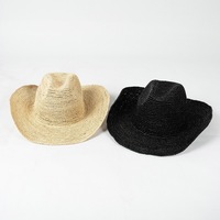 2024 été nouveauté Design de mode plage chapeau de soleil femmes hommes main Crochet naturel raphia paille Cowboy chapeau