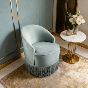 <span class=keywords><strong>Fauteuil</strong></span> en velours de luxe italien, design moderne, dossier incurvé, chaise d'appoint pour salon de villa et décoration de studio créatif - Product Image 6