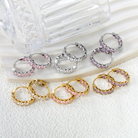 Boucles d'oreilles en zircon rose, bijoux de luxe, mode féminine, boucles d'oreilles personnalisées, vente en gros, accessoires uniques et tendance TGES9202