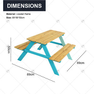 Combinación de <span class=keywords><strong>mesa</strong></span> <span class=keywords><strong>y</strong></span> silla de pícnic al aire libre de madera para niños <span class=keywords><strong>y</strong></span> muebles de jardín <span class=keywords><strong>Juego</strong></span> de Banco de patio para jugar, relajarse o cenar - Product Image 3