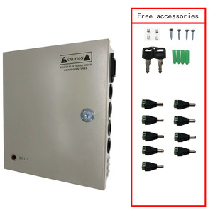 กล่องจ่ายไฟรวมศูนย์สำหรับกล้องวงจรปิด 12V 10A 9 ช่อง พร้อมซ็อกเก็ต ฟิวส์ และไฟ LED สวิตชิ่งพาวเวอร์ซัพพลาย - Product Image 1