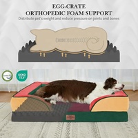 Lit orthopédique pour chien imperméable en mousse alvéolée, canapé pour animaux de compagnie en velours patchwork, pour les détaillants, lit pour chien de grande taille personnalisé, fabrication en usine