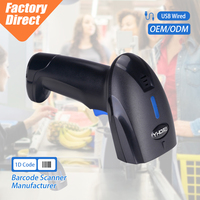 Lector de Códigos de Barras Económico Directo de Fábrica, Protección IP45, Escáner de Códigos de Barras Láser 1D con Cable USB para Control de Inventario en Supermercados