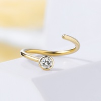 Toposh Rock 9K Massivgold Bauchnabel Nabel klar CZ Labret Knorpel Tragus Daith Stift Ohrringe Nase Ring Piercing-Schmuck