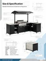 Cuisine extérieure modulaire entièrement équipée, compacte, durable et personnalisable pour les lieux commerciaux