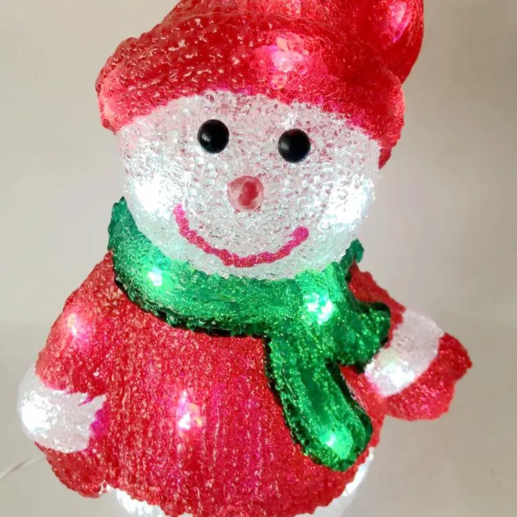 Battery Operated Led Acrylic Snowman Lights 3D Christmas Light Snowman Night Lights Xmas Decorations Gifts Toys