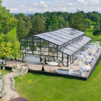Tente de réception de luxe pour mariages et événements extérieurs, type chapiteau, avec grand atrium, pour 500 personnes