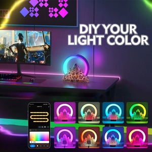 New Flame Mountain Night <b>Light</b> RGB Wake-up <b>Light</b> Wireless Charger Atmosphere Desk Lamp Sunset Lamp Alarm Clock Gift Decoration - Product Image 2
