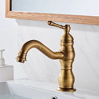 Robinet de lavabo en laiton à poignée unique, style rétro européen, durable, à montage sur plan, Fyeer
