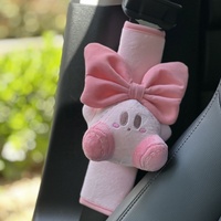 Couvre-ceinture de sécurité Girly rose mignon à 2 points Accessoires d'intérieur de voiture en polyester pour filles