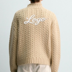 Suéter de lana con logo personalizado, <span class=keywords><strong>cuello</strong></span> <span class=keywords><strong>alto</strong></span>, cálido, grueso, tejido, para <span class=keywords><strong>hombre</strong></span>, para invierno. - Product Image 2