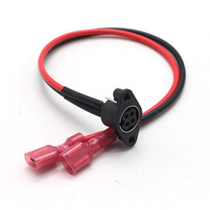 4 Pin DIN Female Socket to Red Black Crimp Terminal <b>Cable</b>, Power Harness for Electronic Equipment - Product Image 2