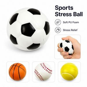 Pelota Antiestrés Deportiva con Logotipo Personalizado, Pelota de Espuma de PU Suave para Regalo Promocional y Alivio del Estrés, OEM - Product Image 1