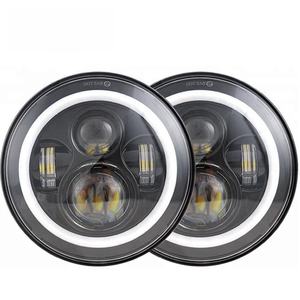Phares de moto à LED H4 avec feux de croisement/route, anneaux lumineux DRL, 12V 6000LM 6000K, ajustement universel 5.75/7 pouces 30W - Product Image 6