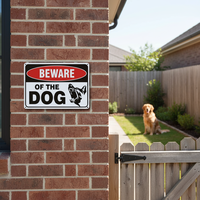 Panneau d'avertissement rectangulaire en métal peint pour extérieur, motif 'Ferme - Attention Chien', pour ferme et maison, prix usine en gros