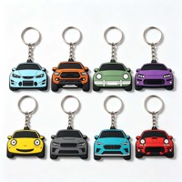 Porte-clés direct usine, mignon, en émail, motif voiture de sport de dessin animé, pendentif décoratif pour sac à main, souvenir de voiture, cadeau de vacances, porte-clés personnalisé