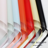 Papier d'emballage pour bouquet de fleurs en cellophane OPP imperméable avec bordure simple, style coréen, vente en gros