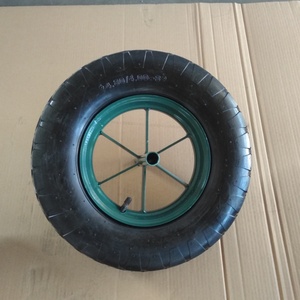 Roues WB6400 pour brouette, pneus 4.00-8, jante métallique croisée de jardin avec bloc d'axe, roue pneumatique en caoutchouc à motif, roue à air - Product Image 3