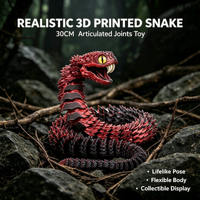 Juguete de Serpiente Impreso en 3D con Articulaciones Móviles, Modelo de Reptil Flexible, Figura de Animal de Plástico, Adorno de Escritorio para Niños