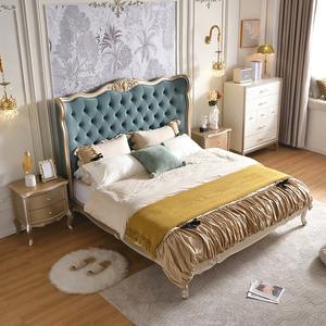 <span class=keywords><strong>Letto</strong></span> matrimoniale in legno massello stile <span class=keywords><strong>francese</strong></span> 1.8 metri luce lusso camera da <span class=keywords><strong>letto</strong></span> mobili King Size testiera morbida per soggiorno appartamento - Product Image 2
