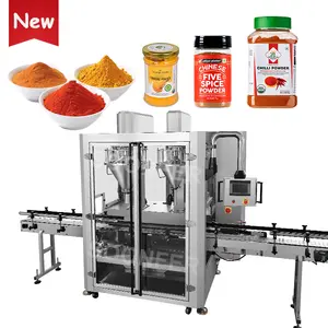 Automatic seasoning powder auger filling machine 500g turmeric chilli spice powder plastic bottle filling machine