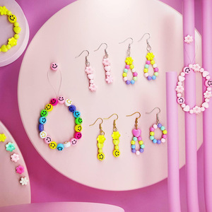 Childrens Colorful Acrylic Beading Set 24 Piece Smiley <b>Face</b> Flower Heart Beads For Diy Bracelet <b>Making</b> Jewelry Accessories - Product Image 4