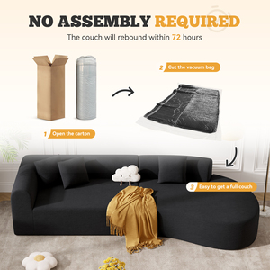 Conjunto de Sofá Seccional Modular, Sofá Cama Moderno con Estructura Metálica y Función de Masaje, Asiento Profundo, Tapizado, para Apartamento u Hotel - Product Image 4