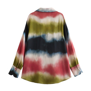 Ensemble pantalon droit et chemise ample boutonnée imprimée tie-dye, <span class=keywords><strong>style</strong></span> <span class=keywords><strong>streetwear</strong></span> européen et américain, nouvelle collection printemps pour <span class=keywords><strong>femme</strong></span> - Product Image 4