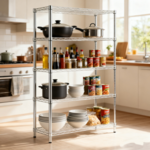 Scaffali cromati per uso industriale di magazzino, produttore all'ingrosso, certificato NSF, garanzia di 1 anno, - Product Image 2