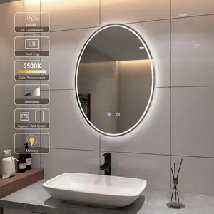 Modern High Quality Family Hotel Wall-mounted Illuminated Smart LED Bathroom Mirror