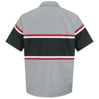 Chemise de travail à manches courtes à rayures réfléchissantes haute visibilité en coton, demi-boutonnée, pour service automobile et agriculture, vente en gros avec logo