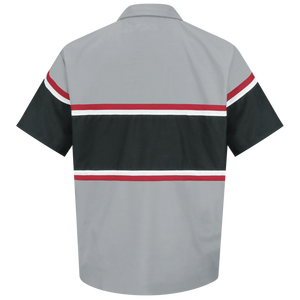 Camisa <span class=keywords><strong>de</strong></span> <span class=keywords><strong>trabajo</strong></span> <span class=keywords><strong>de</strong></span> manga corta con franja reflectante <span class=keywords><strong>de</strong></span> alta visibilidad, <span class=keywords><strong>de</strong></span> algodón, con medio cierre <span class=keywords><strong>de</strong></span> botones, para servicio automotriz y agricultura, venta al por mayor con logotipo. - Product Image 3