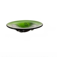 Plateau de service et plat de présentation de luxe en verre vert émeraude de style chinois, entièrement fait à la main, marque YJY, pour la décoration de la maison