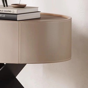 Ý tối giản yên da đêm đứng hình bầu dục lưu trữ đầu giường đồ nội thất phòng ngủ sáng tạo thép không gỉ Bàn Cạnh Giường ngủ - Product Image 5