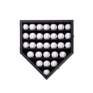 Vitrina <span class=keywords><strong>de</strong></span> <span class=keywords><strong>Madera</strong></span> Maciza Negra <span class=keywords><strong>para</strong></span> 30 Pelotas <span class=keywords><strong>de</strong></span> Béisbol, con Forma <span class=keywords><strong>de</strong></span> Plato <span class=keywords><strong>de</strong></span> Béisbol, con Cerradura, <span class=keywords><strong>para</strong></span> Montar en la Pared, con Protección UV - Product Image 4