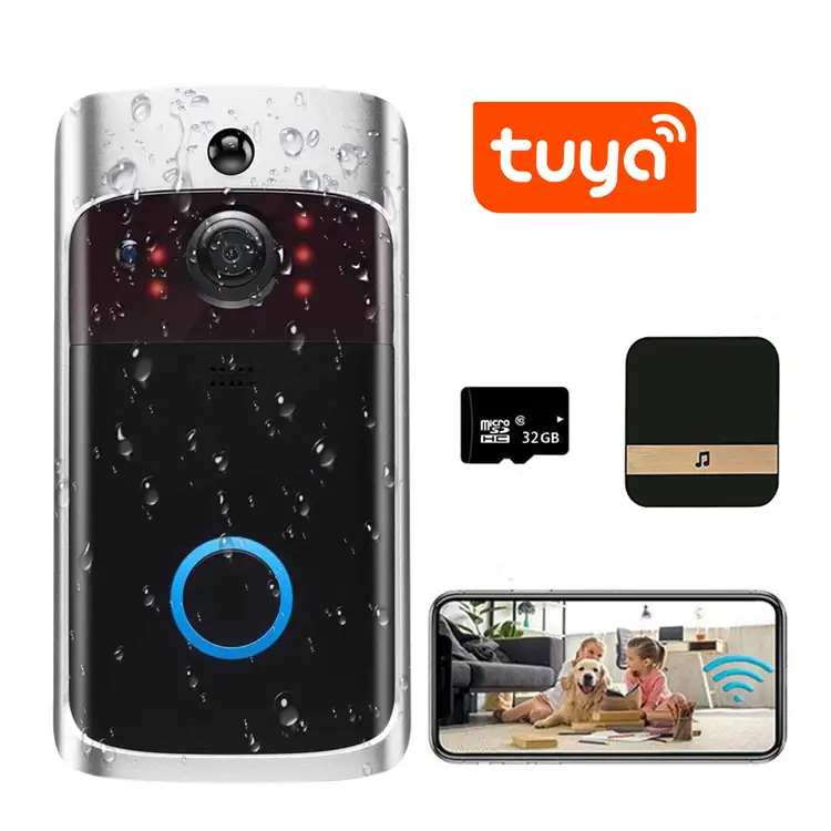 Tuya Camera Wholesale Outdoor Tuya Door Bell Security Camera Waterproof Battery Wifi Smart Wireless Ring Video Doorbell