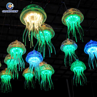 Lampes en acrylique en forme de méduse pour intérieur et extérieur, décorations suspendues pour Noël, rue, bar, fête, motif lumineux pour plafond, pour espaces commerciaux