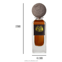 Combinaison Créative Rectangle Bouteille en Verre Vide Personnalisée de 100ml Bouteille de Parfum de Luxe Roche Volcanique Bouchon Sphérique
