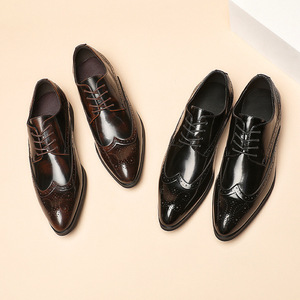 Zapatos Oxford de Vestir con Punta en Pico, de Cuero Genuino Marrón, con Cordones, para Todas las Temporadas, Suela de Goma, Envío Directo - Product Image 2
