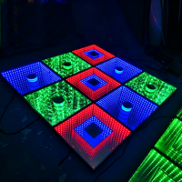 Panneau de sol de danse LED DMX512 extérieur en verre trempé, sol de danse brillant pour DJ, spectacle, bar, mariage