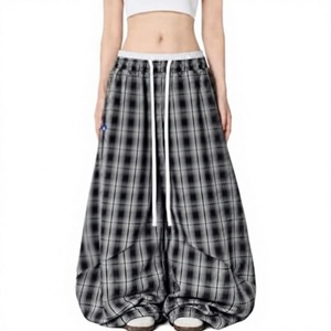Straight Canvas Sweatpants Women Double <b>Waist</b> Streetwear Y2K Unisex Casual <b>Elastic</b> <b>Waist</b> <b>Trousers</b> - Product Image 1