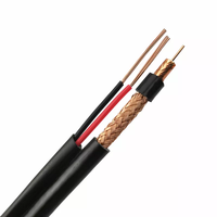 Haute qualité RG59 CCTV câbles caméra de sécurité/antenne TV 75ohm câble Coaxial RG59 avec 2 puissances